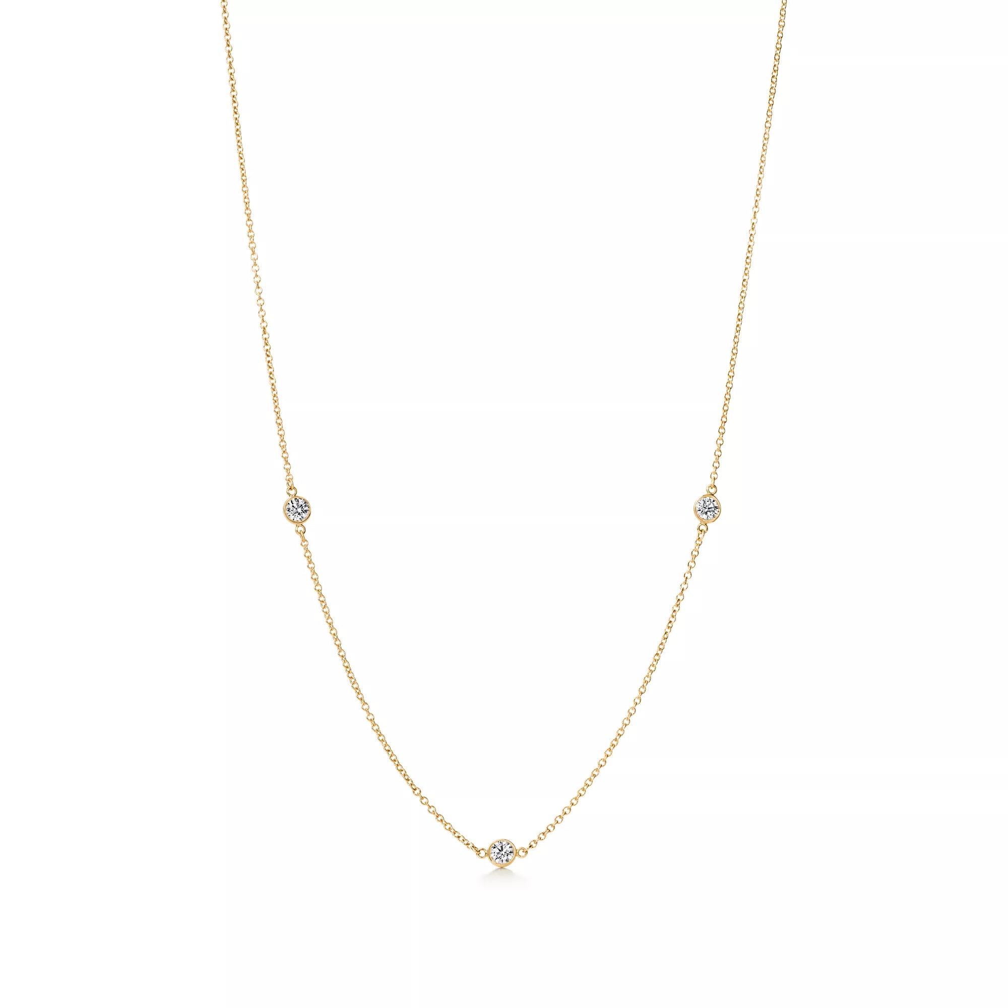 Carave Paris Bezel-Set Triple Station Necklace in White Gold
