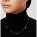 Carave Paris Bezel-Set Triple Station Necklace in White Gold