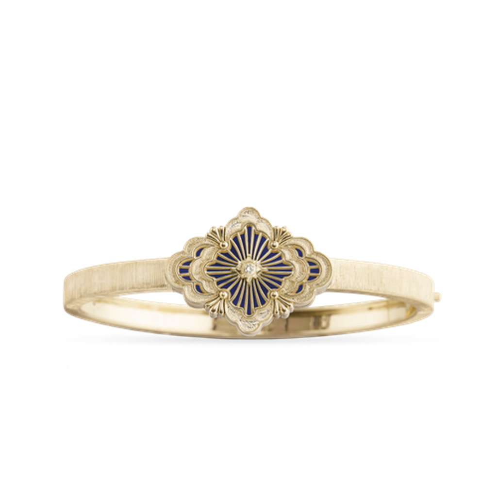 Carave Paris Éclat Quatrefoil Enamel Diamond Bangle