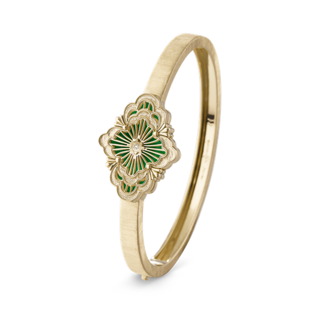Carave Paris Éclat Quatrefoil Enamel Diamond Bangle