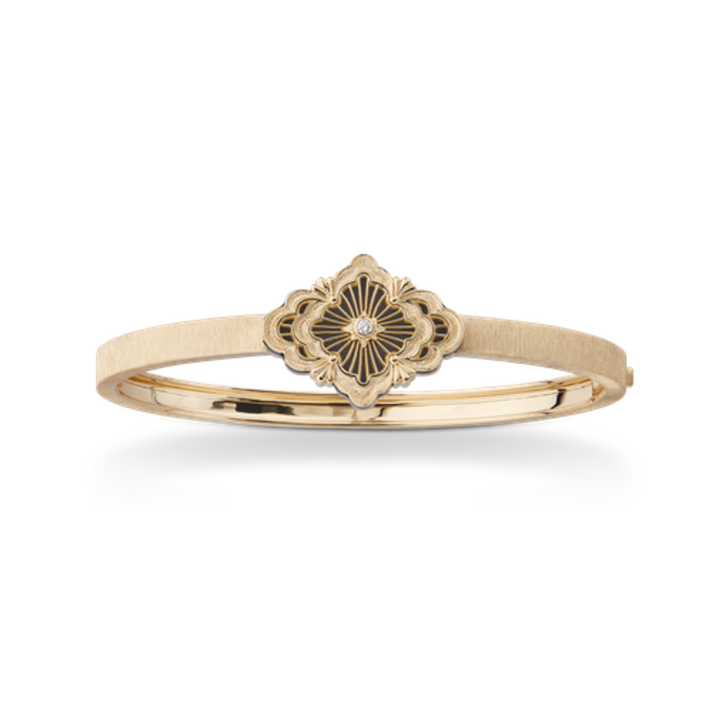 Carave Paris Éclat Quatrefoil Enamel Diamond Bangle