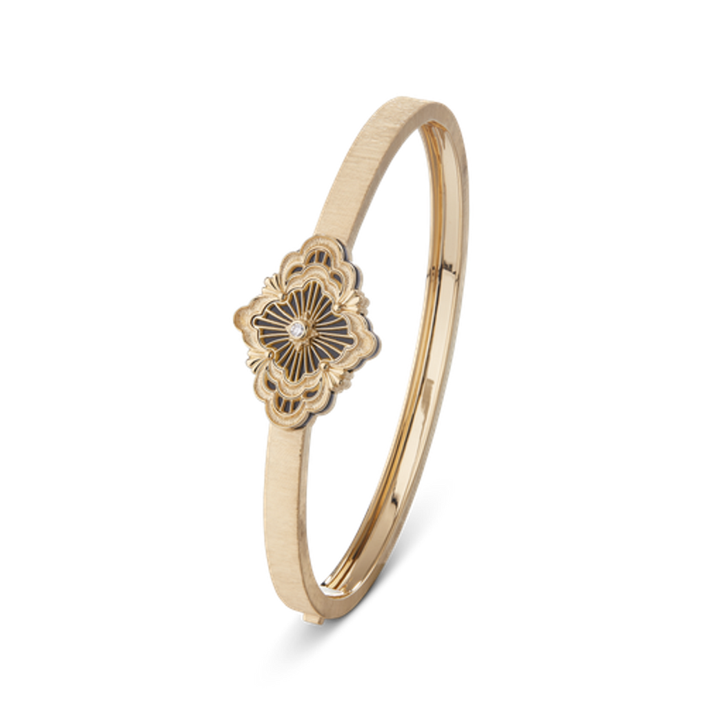 Carave Paris Éclat Quatrefoil Enamel Diamond Bangle