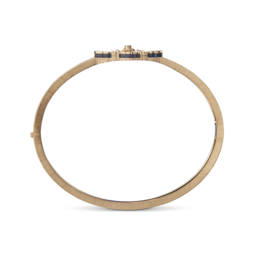 Carave Paris Éclat Quatrefoil Enamel Diamond Bangle