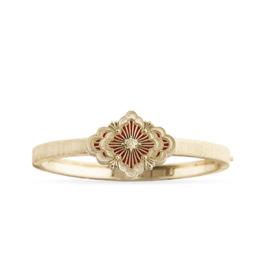 Carave Paris Éclat Quatrefoil Enamel Diamond Bangle