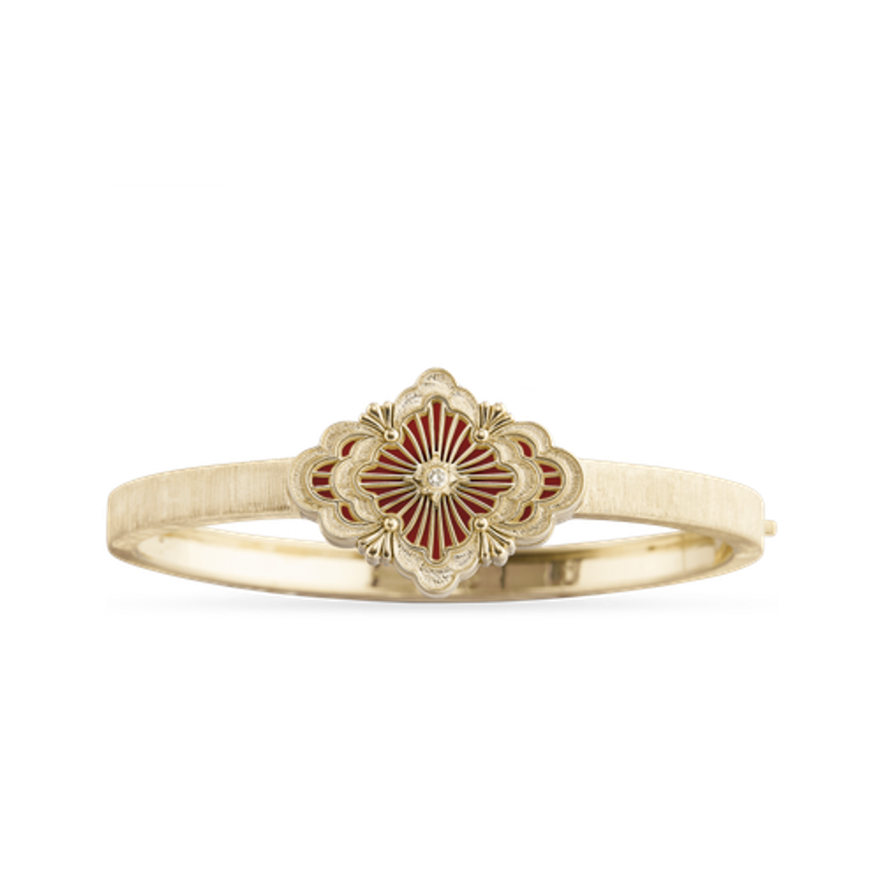 Carave Paris Éclat Quatrefoil Enamel Diamond Bangle
