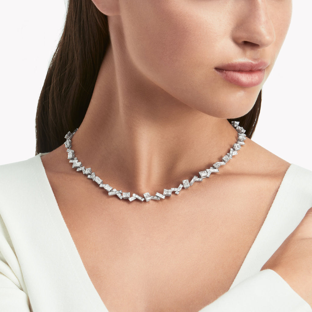 Carave Paris Geometric Emerald Cut Diamond Necklace