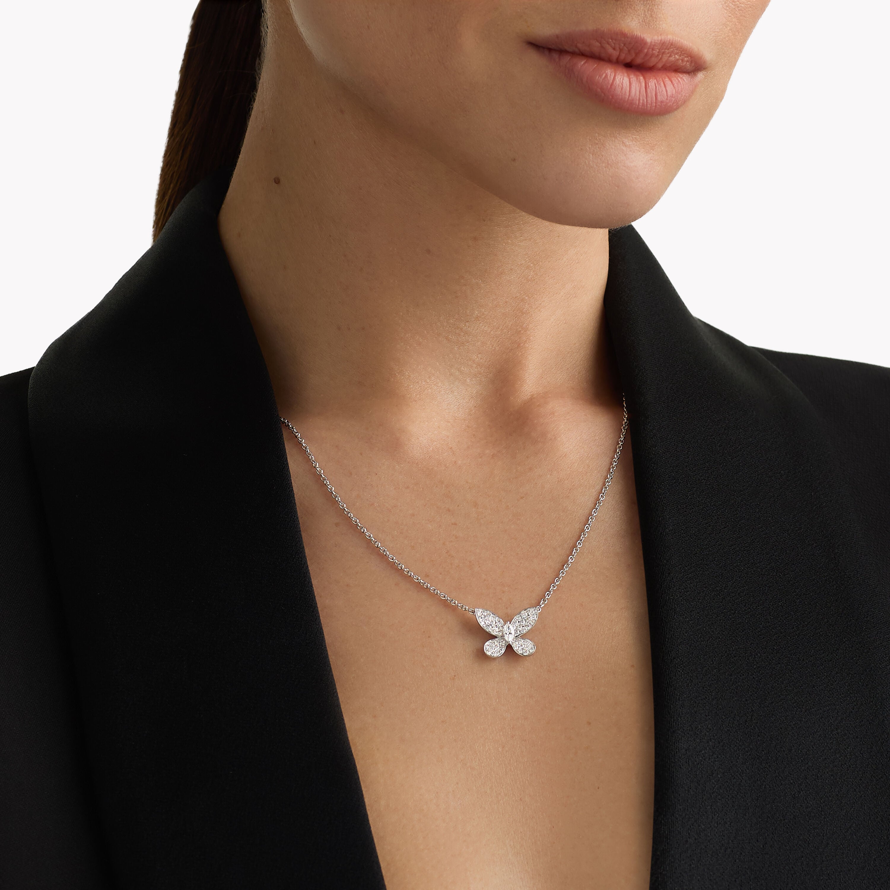 Carave Paris Mini Butterfly Diamond Pendant Necklace