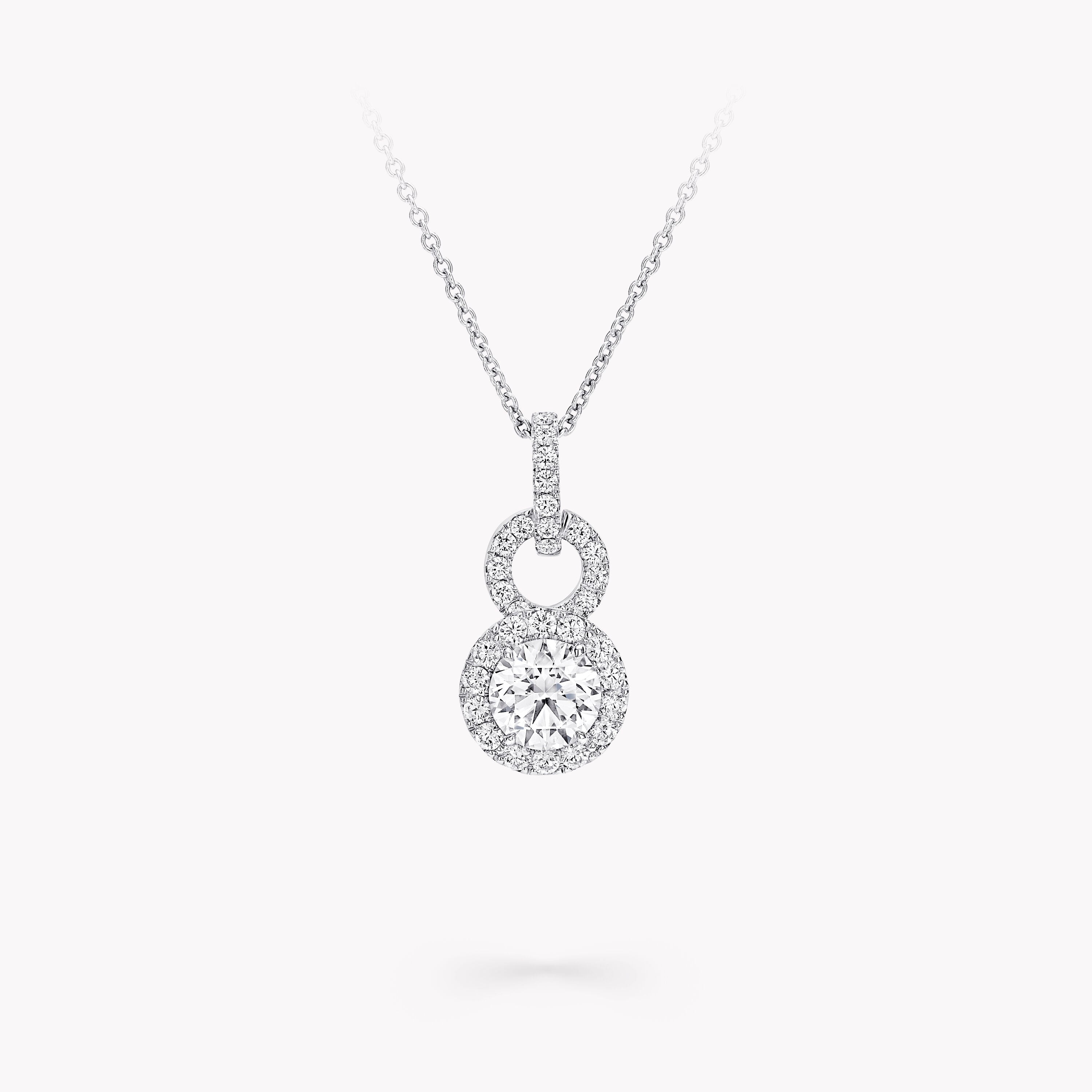 Carave Paris Oval Halo Diamond Pendant Necklace
