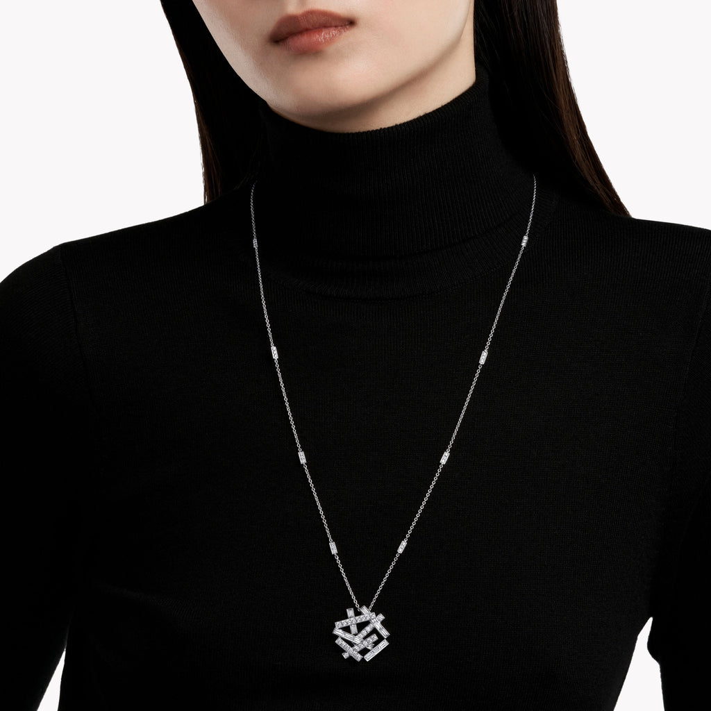 Carave Paris Abstract Diamond Frame Pendant Necklace