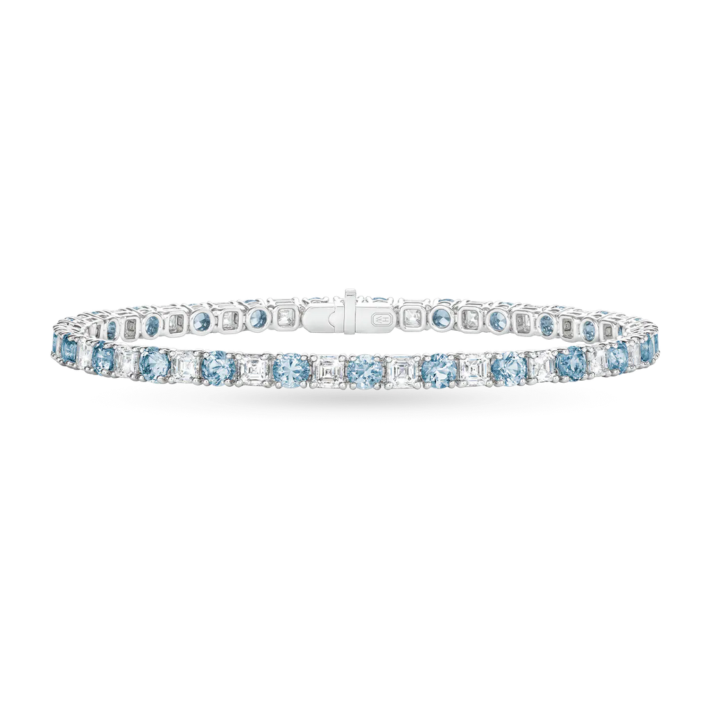 Carave Paris Aquamarine & Diamond Tennis Bracelet  Short Description