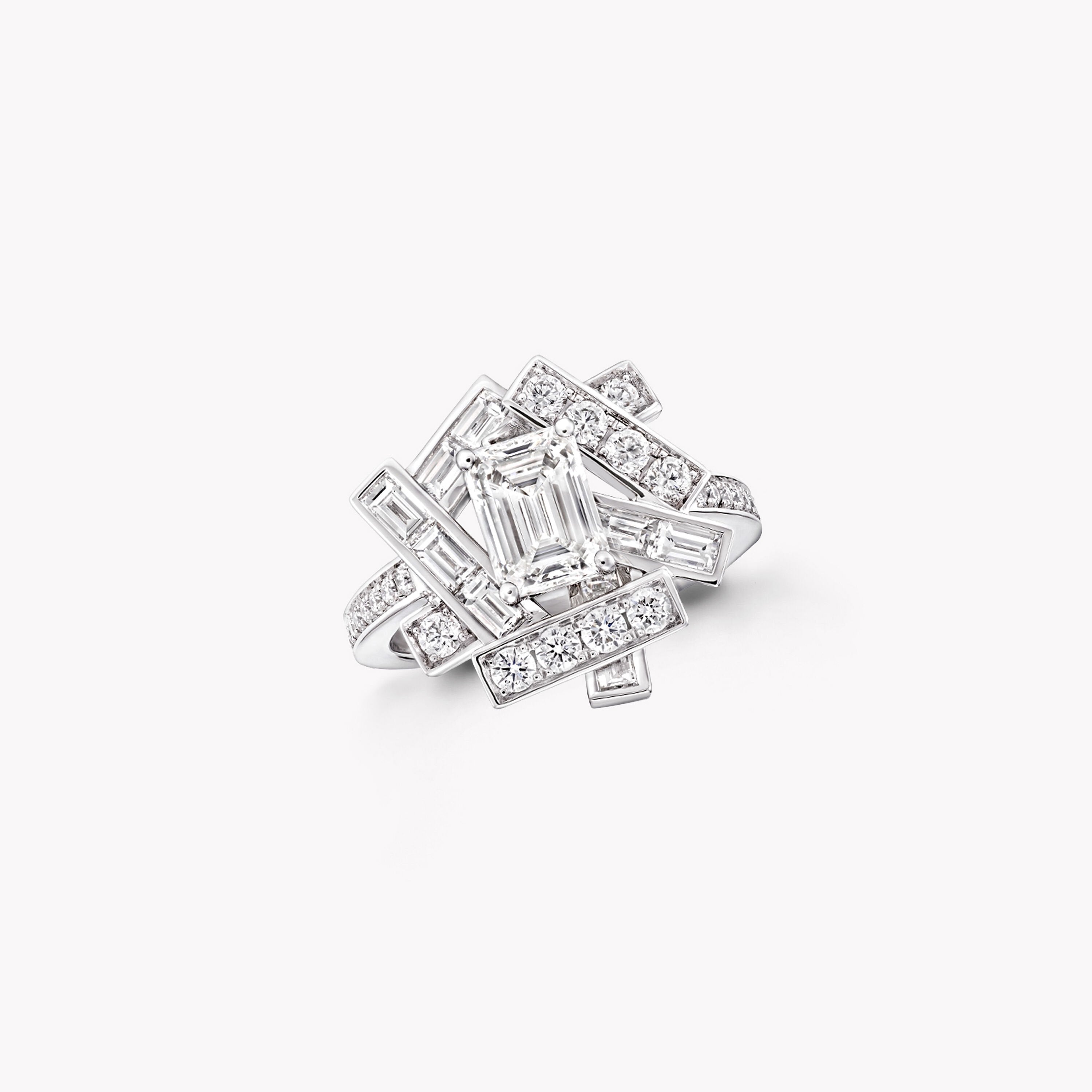 Carave Paris Art Deco Emerald Cut Diamond Statement Ring