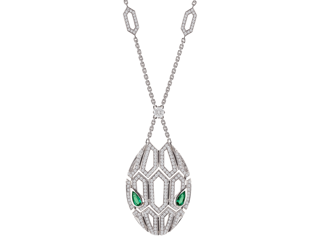 Carave Paris Art Deco Green Gemstone Drop Pendant Necklace