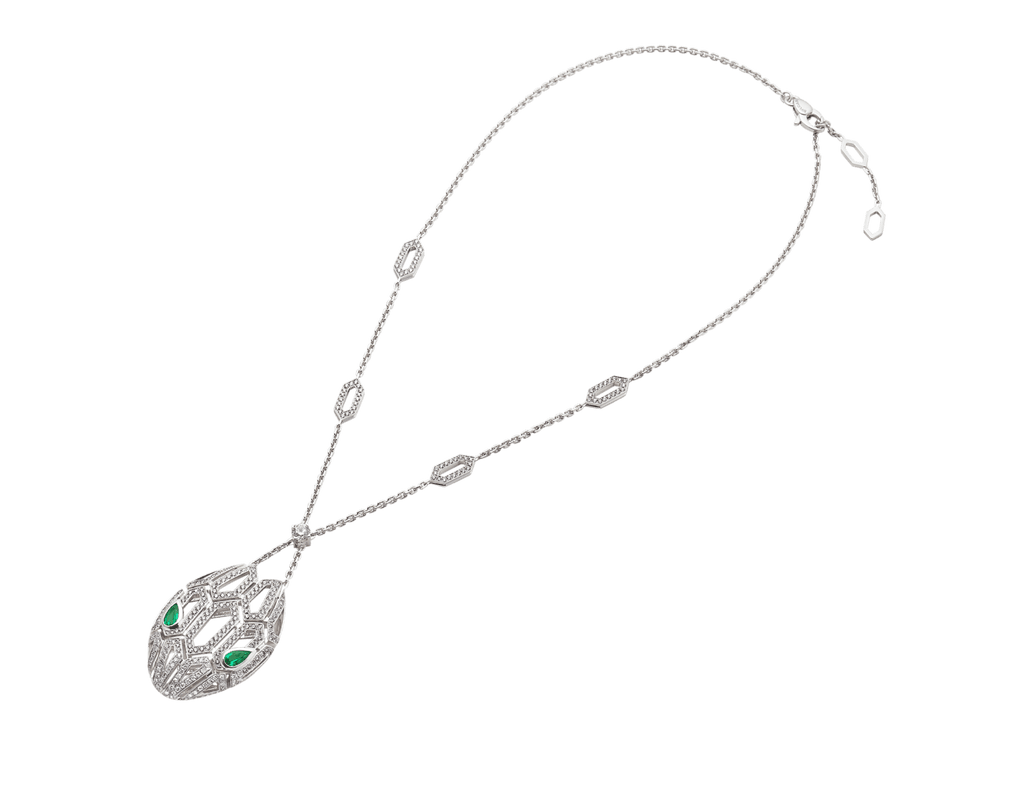 Carave Paris Art Deco Green Gemstone Drop Pendant Necklace