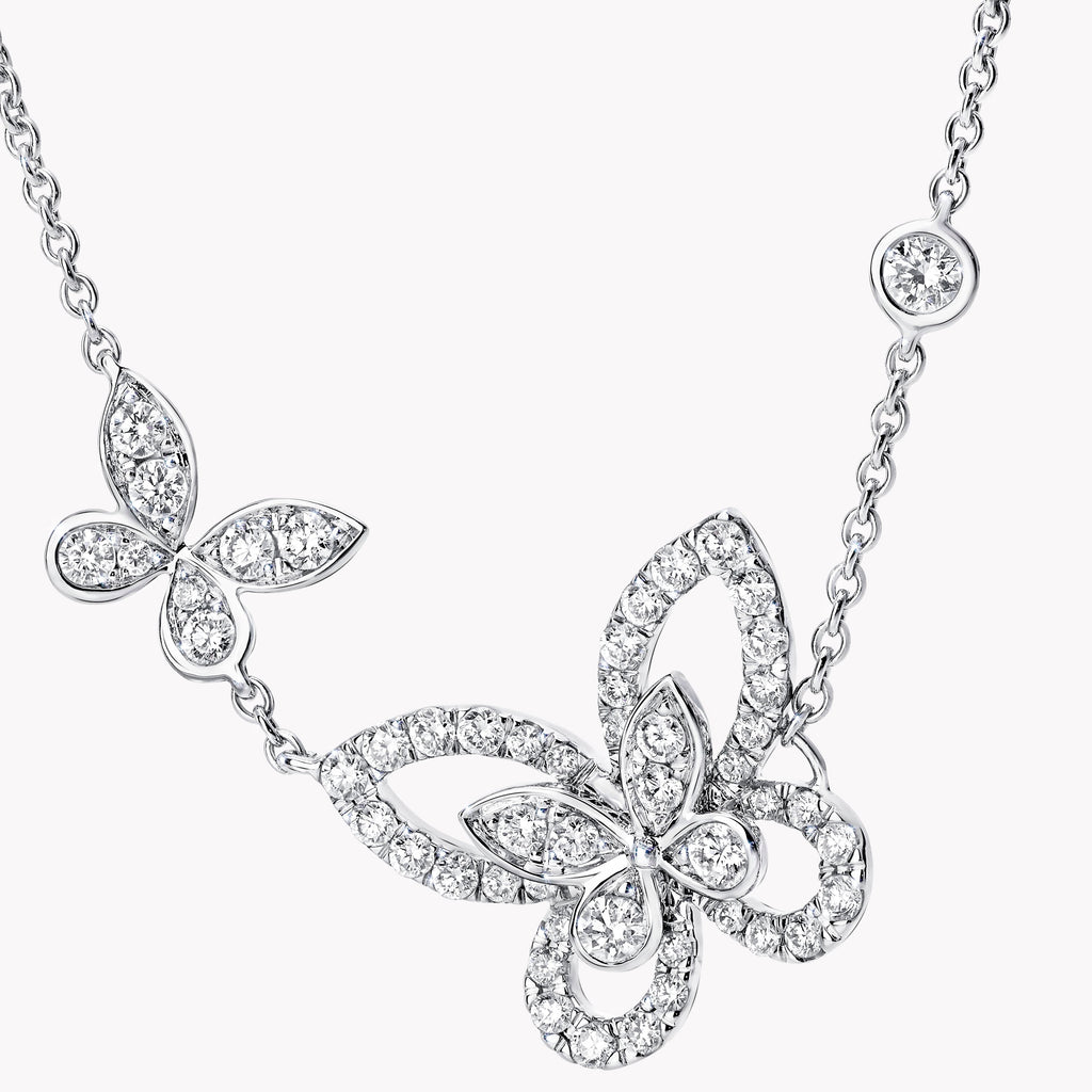 Carave Paris Asymmetrical Butterfly Diamond Necklace