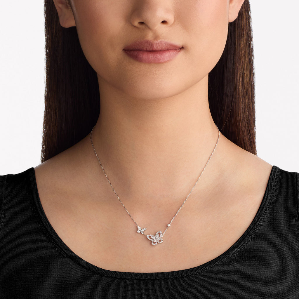 Carave Paris Asymmetrical Butterfly Diamond Necklace