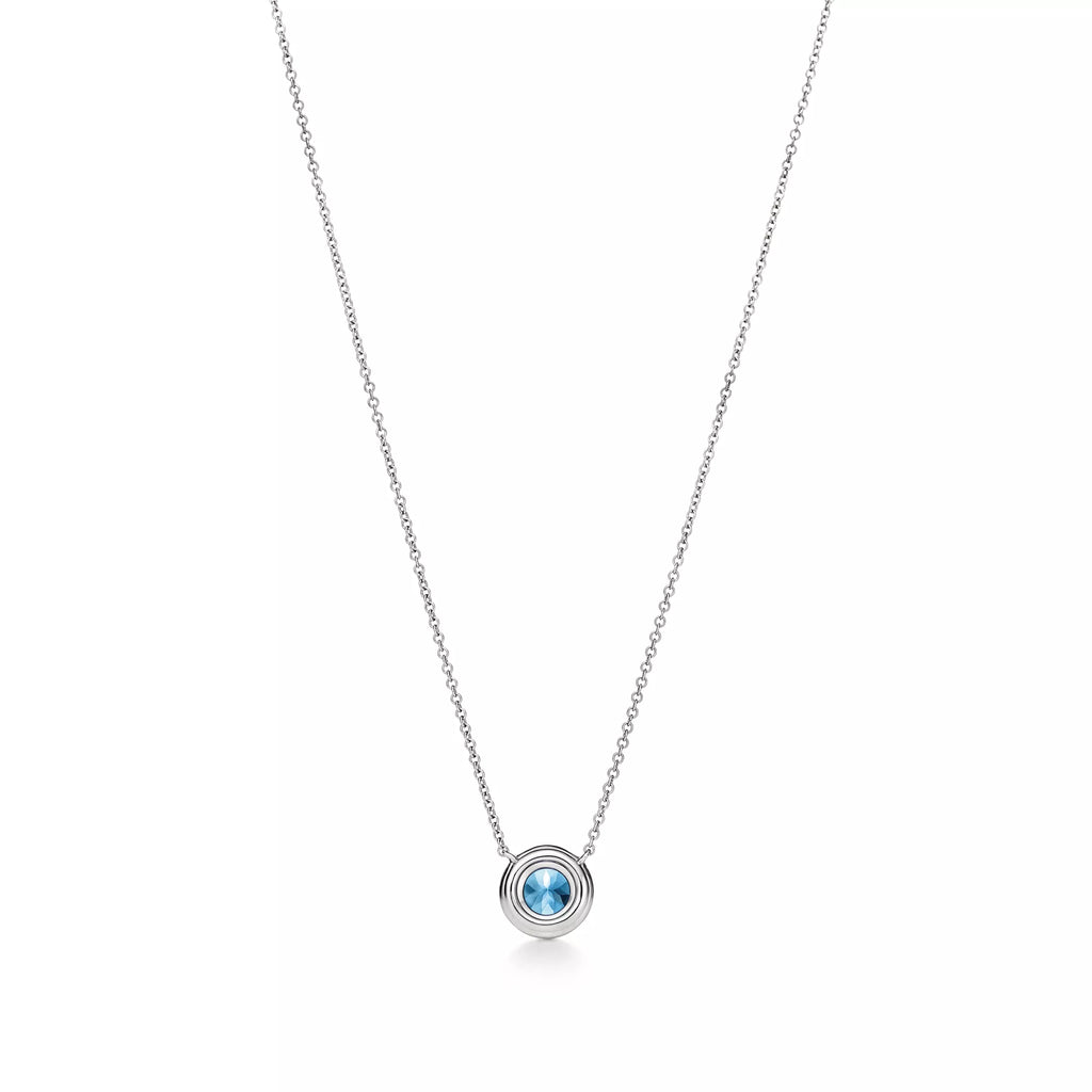 Carave Paris Azure Halo Solitaire Pendant Necklace