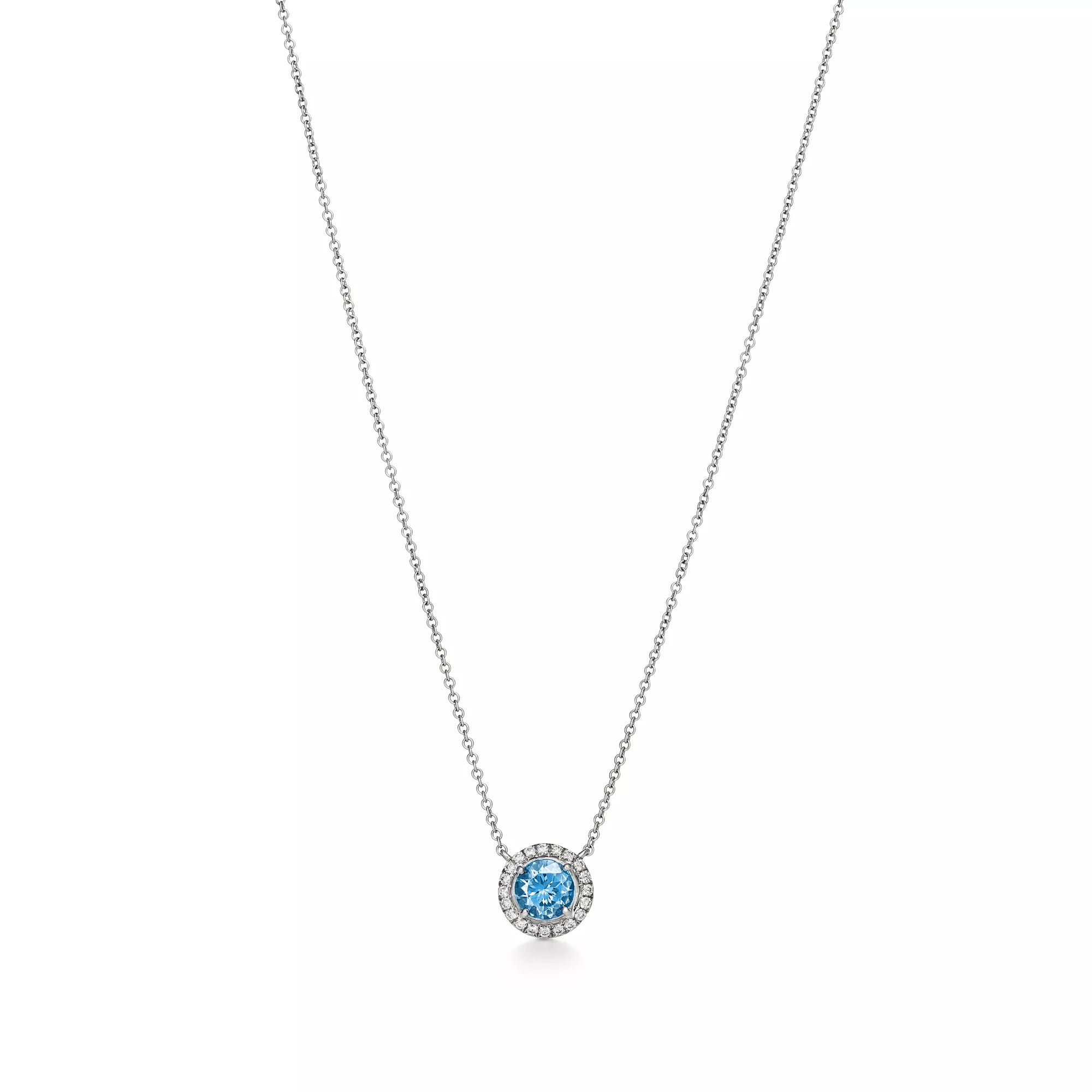 Carave Paris Azure Halo Solitaire Pendant Necklace