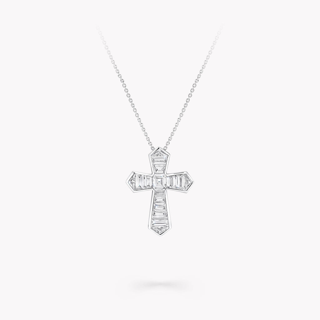 Carave Paris Baguette Diamond Cross Pendant Necklace
