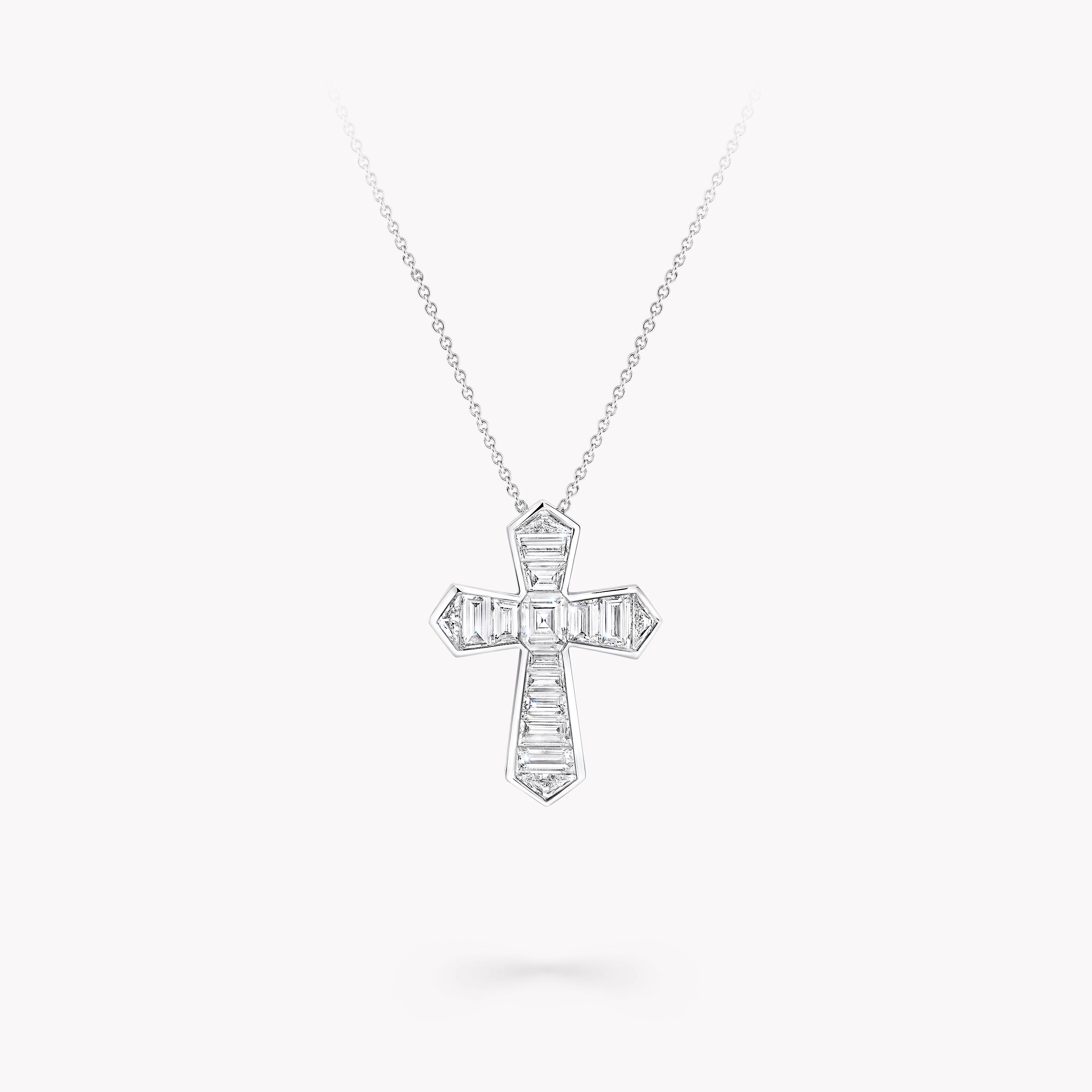 Carave Paris Baguette Diamond Cross Pendant Necklace