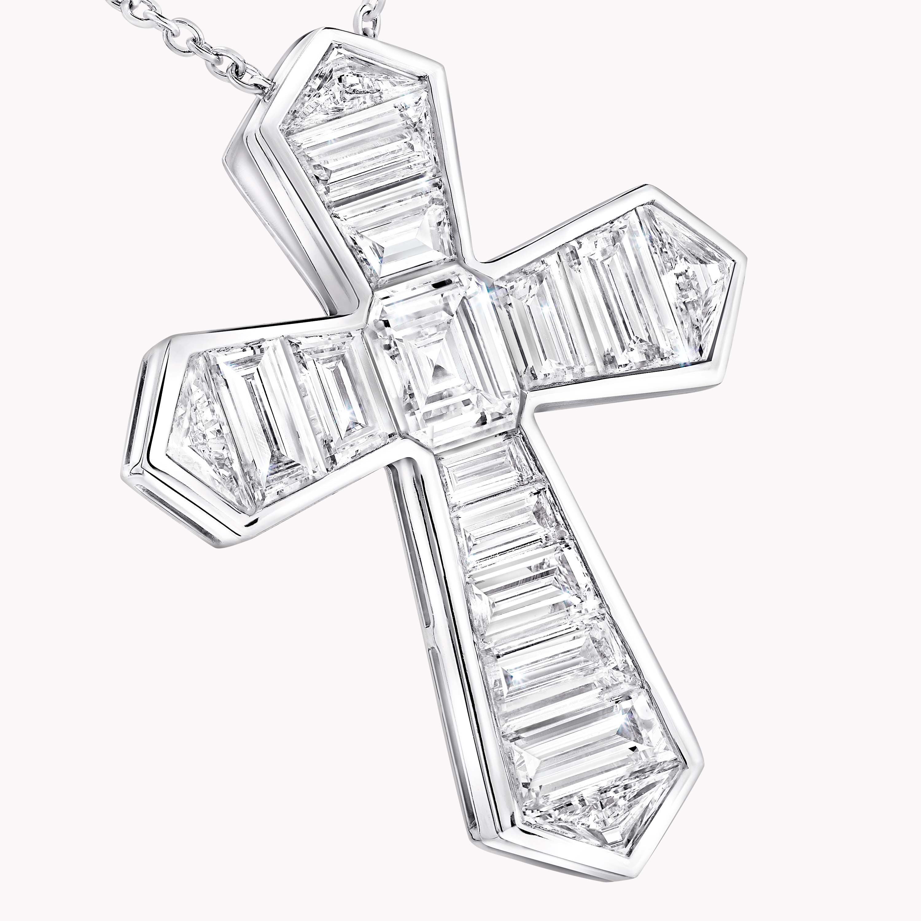 Carave Paris Baguette Diamond Cross Pendant Necklace