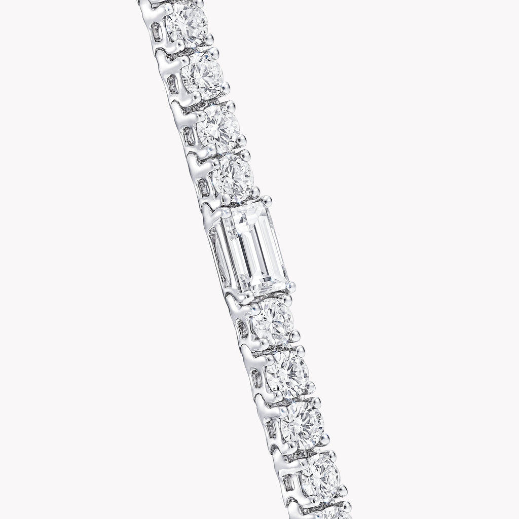 Carave Paris Baguette Diamond Tennis Bracelet White Gold