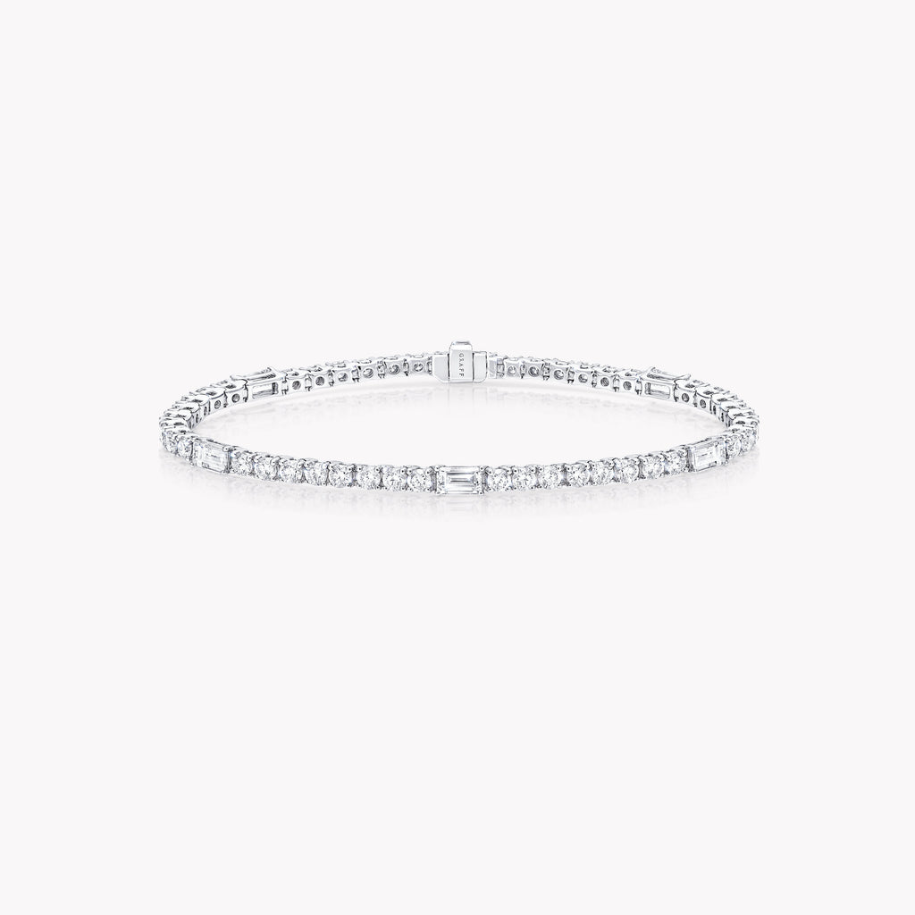 Carave Paris Baguette Diamond Tennis Bracelet White Gold