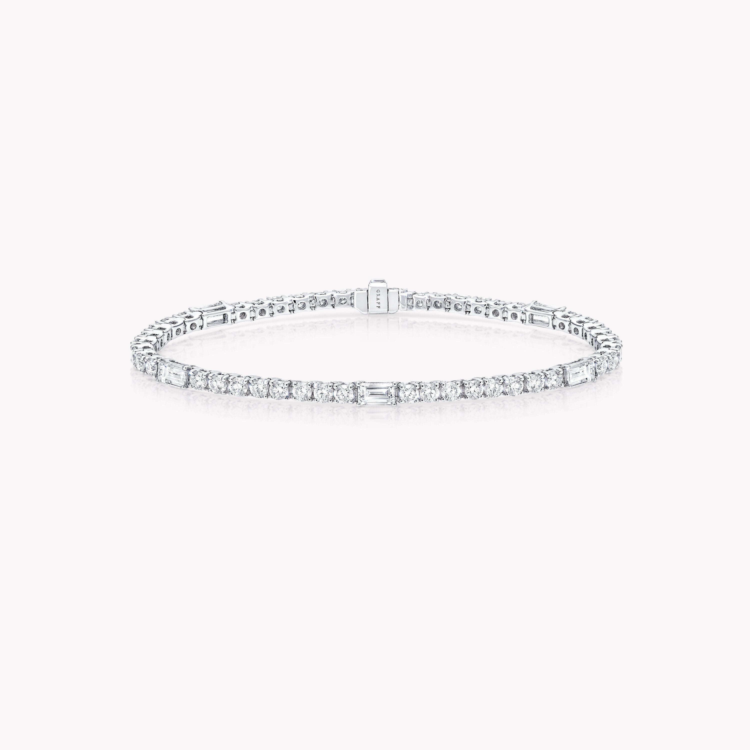 Carave Paris Baguette Diamond Tennis Bracelet White Gold