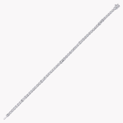 Carave Paris Baguette Diamond Tennis Bracelet White Gold