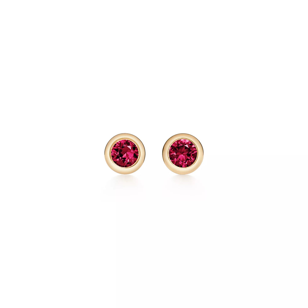 Carave Paris Bezel Birthstone Round Stud Earrings