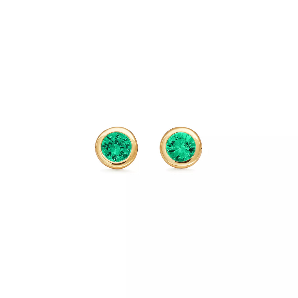 Carave Paris Bezel Birthstone Round Stud Earrings
