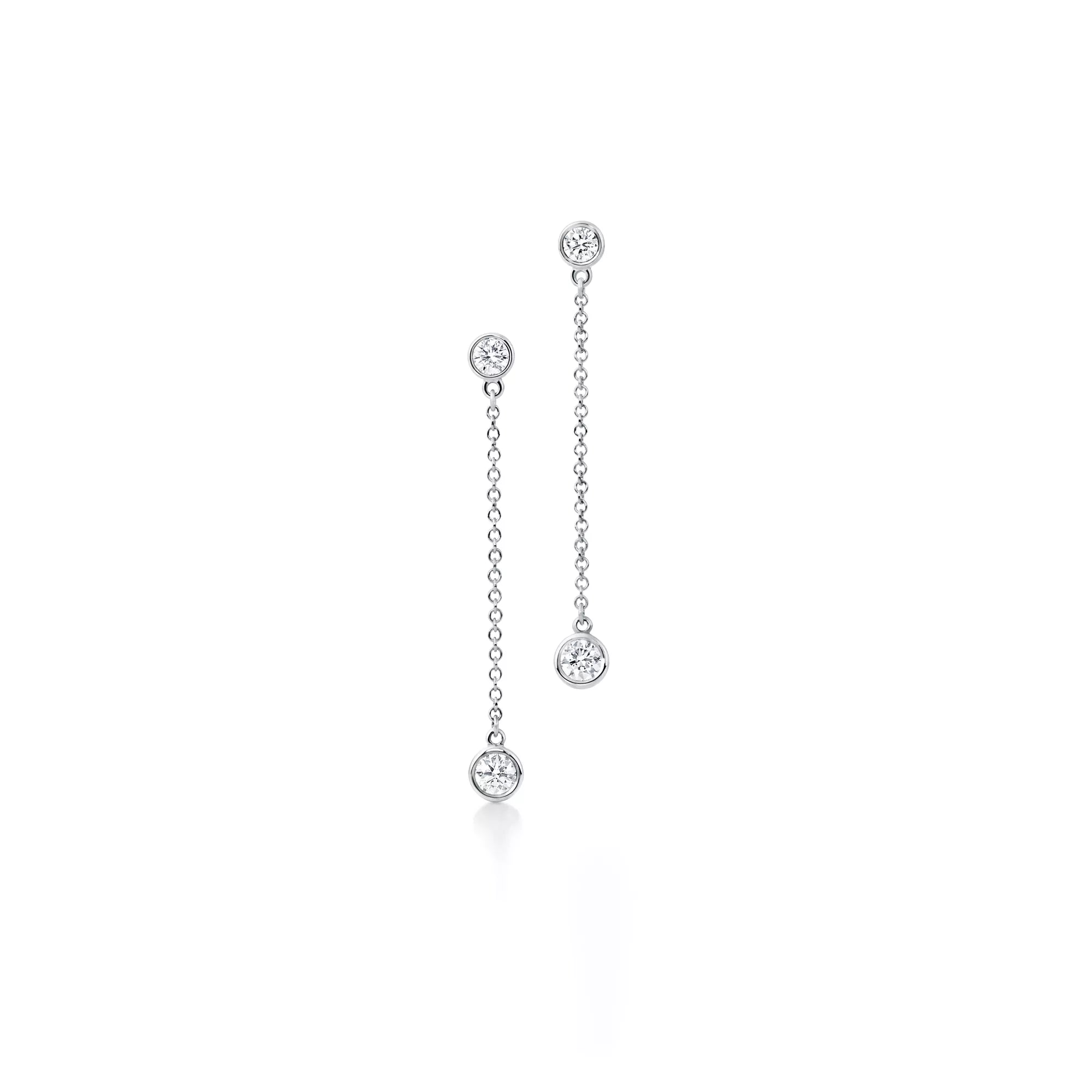 Carave Paris Bezel Crystal Chain Drop Earrings