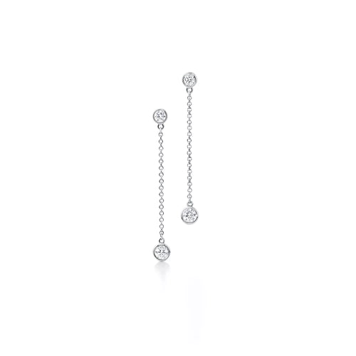 Carave Paris Bezel Crystal Chain Drop Earrings