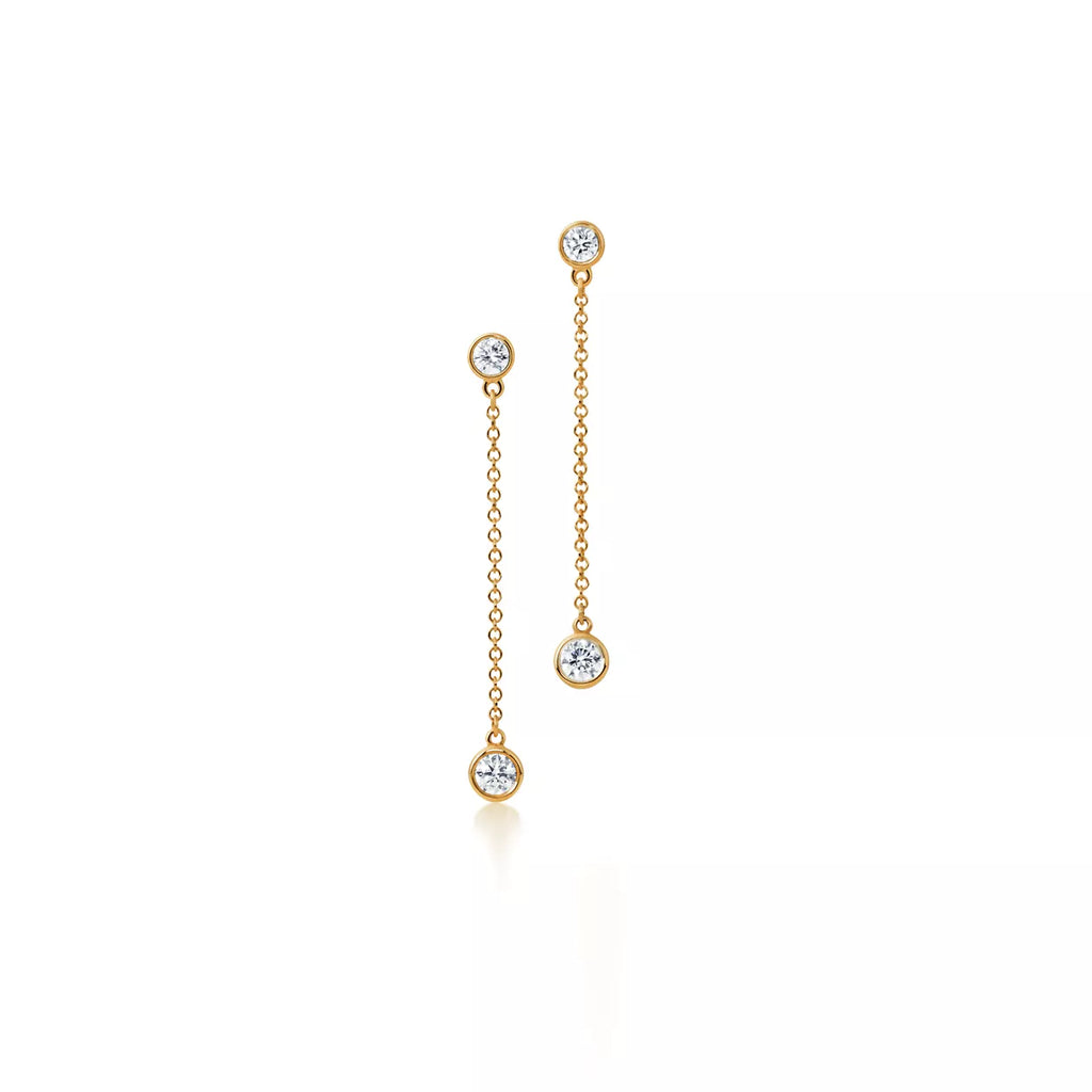 Carave Paris Bezel Crystal Chain Drop Earrings