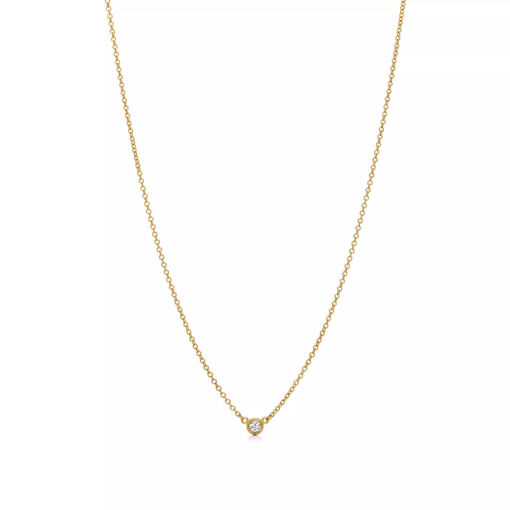 Carave Paris Bezel Solitaire Diamond Gold Necklace