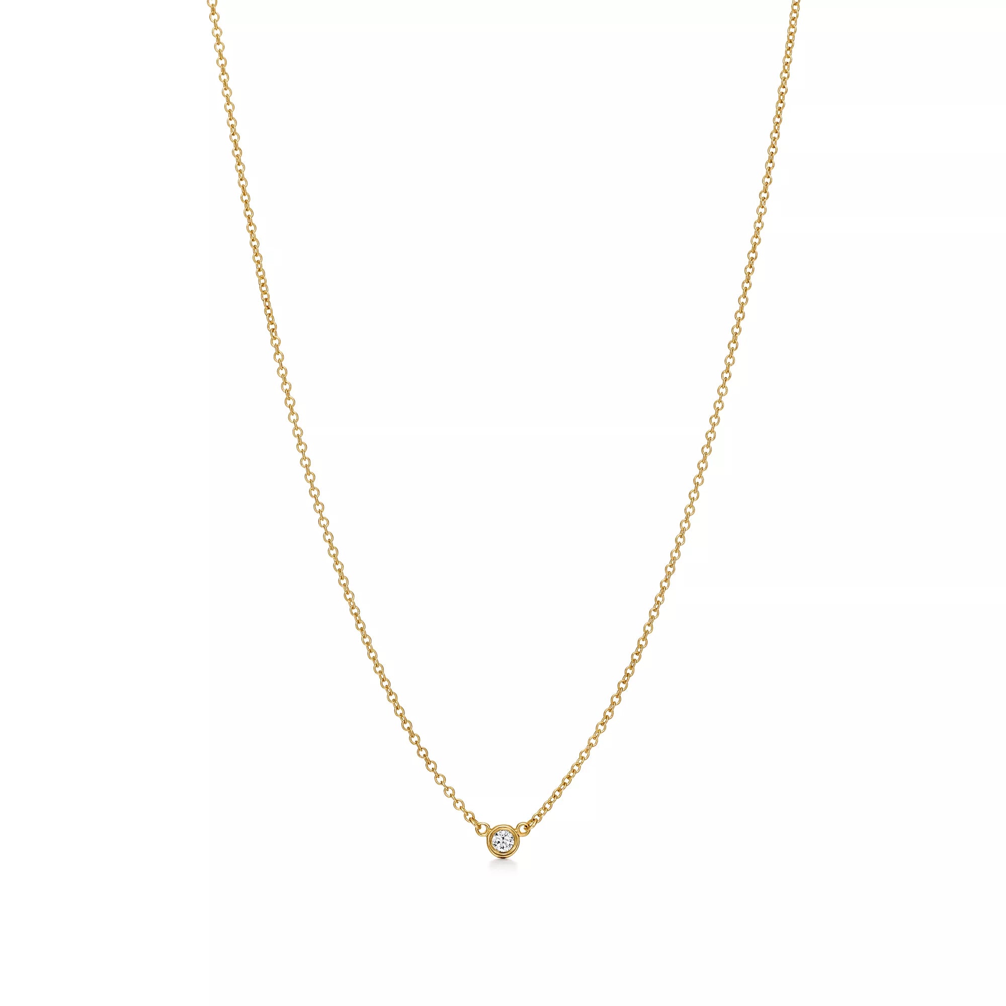 Carave Paris Bezel Solitaire Diamond Gold Necklace
