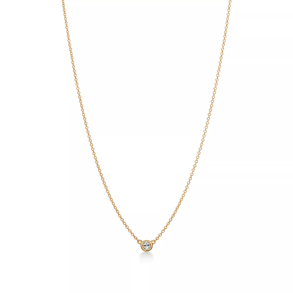 Carave Paris Bezel Solitaire Diamond Gold Necklace