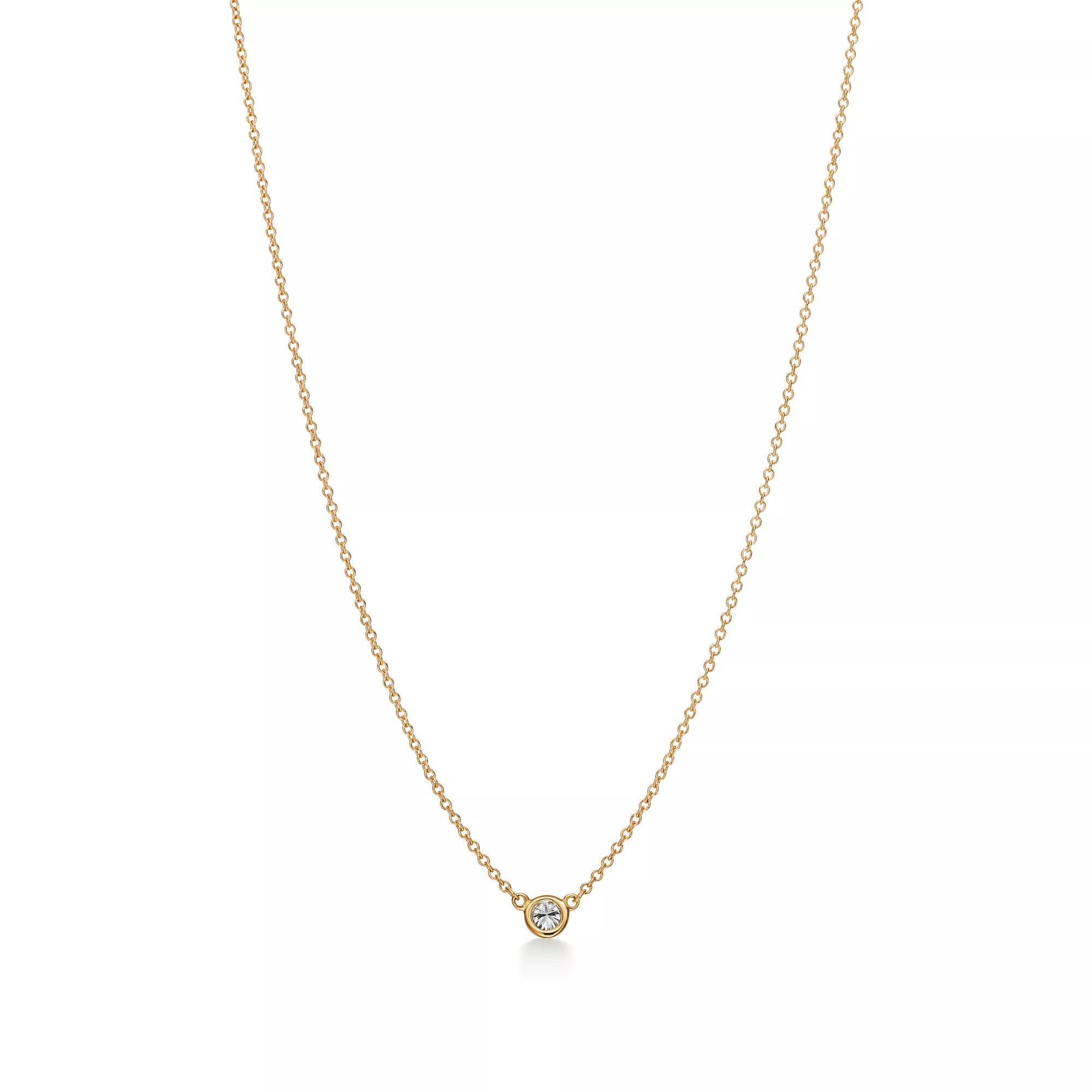 Carave Paris Bezel Solitaire Diamond Gold Necklace