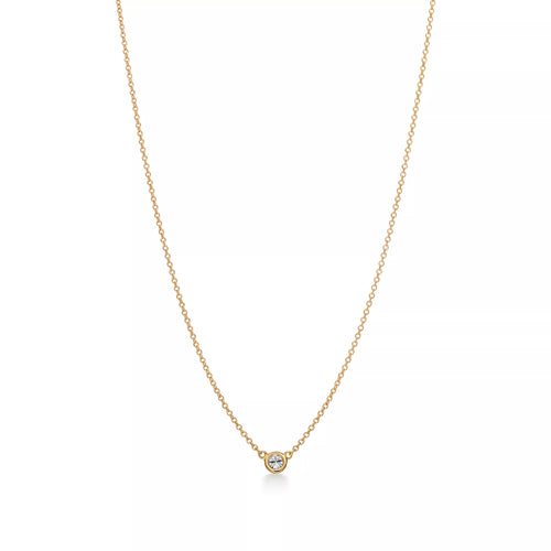 Carave Paris Bezel Solitaire Diamond Gold Necklace