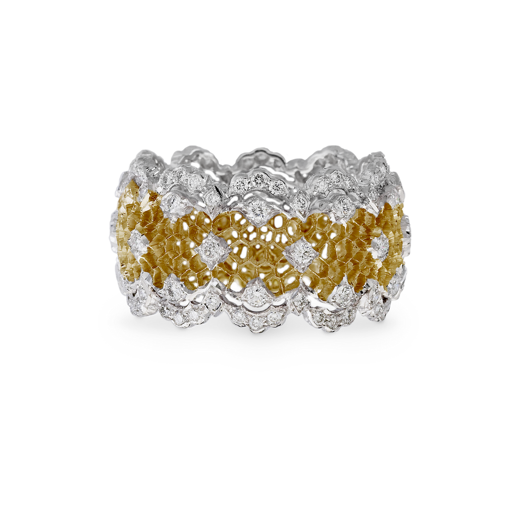 Carave Paris Bicolor Honeycomb Diamond Eternity Ring