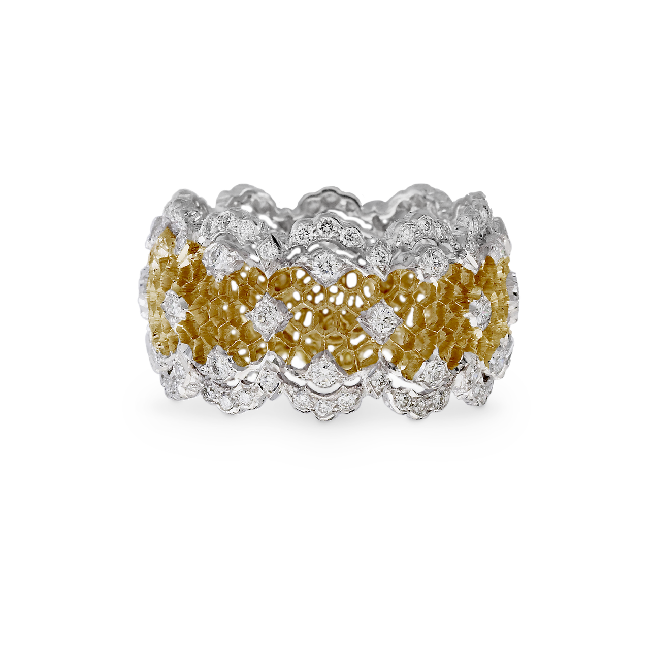Carave Paris Bicolor Honeycomb Diamond Eternity Ring
