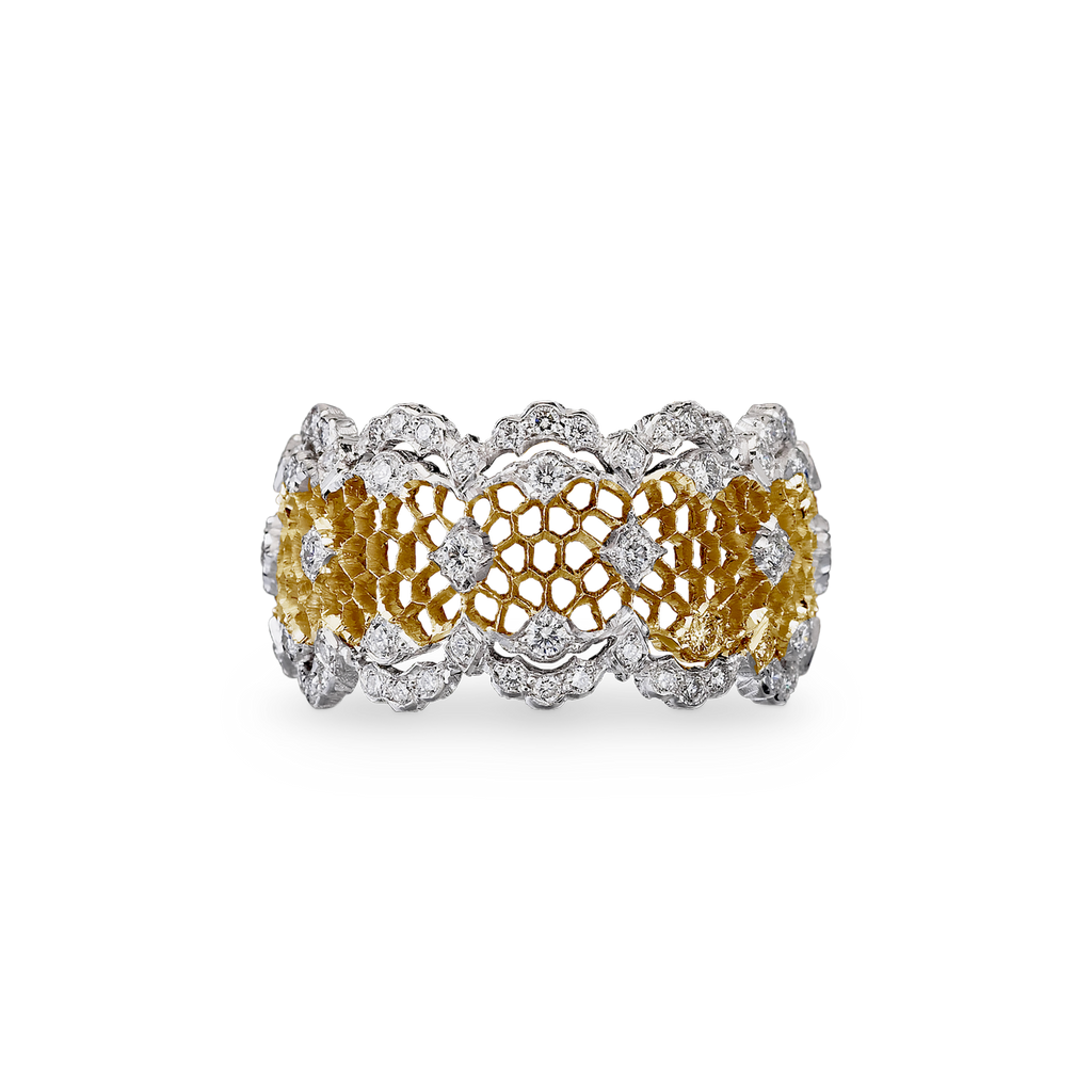 Carave Paris Bicolor Honeycomb Diamond Eternity Ring