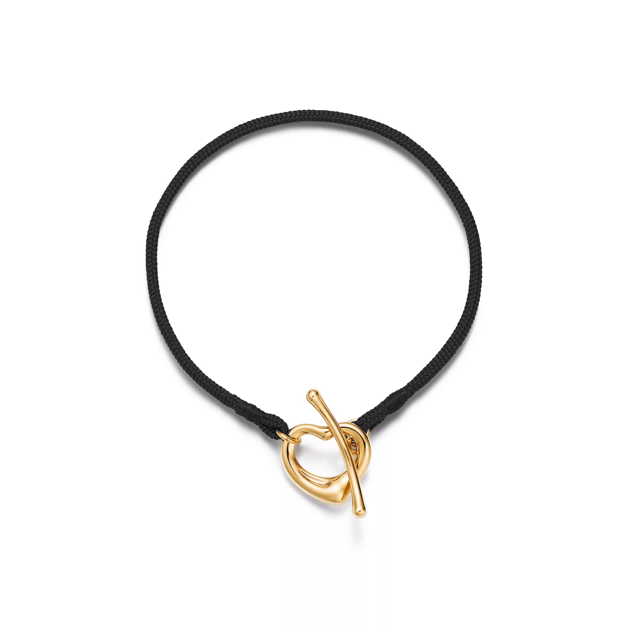 Carave Paris Black Cord Open Heart Gold Bracelet for Women