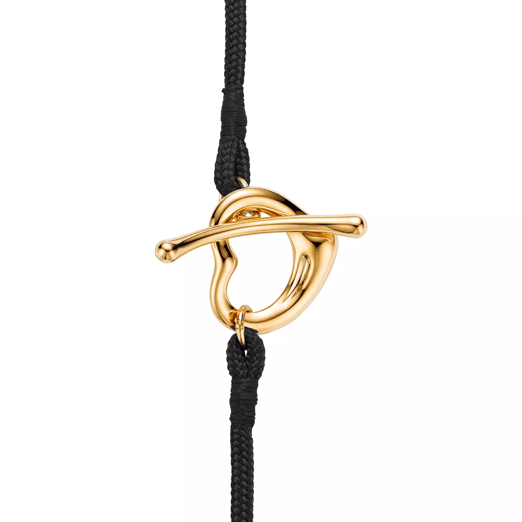 Carave Paris Black Cord Open Heart Gold Bracelet for Women