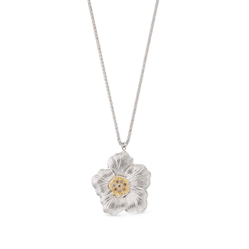 Carave Paris Blooming Flower Textured Pendant Necklace