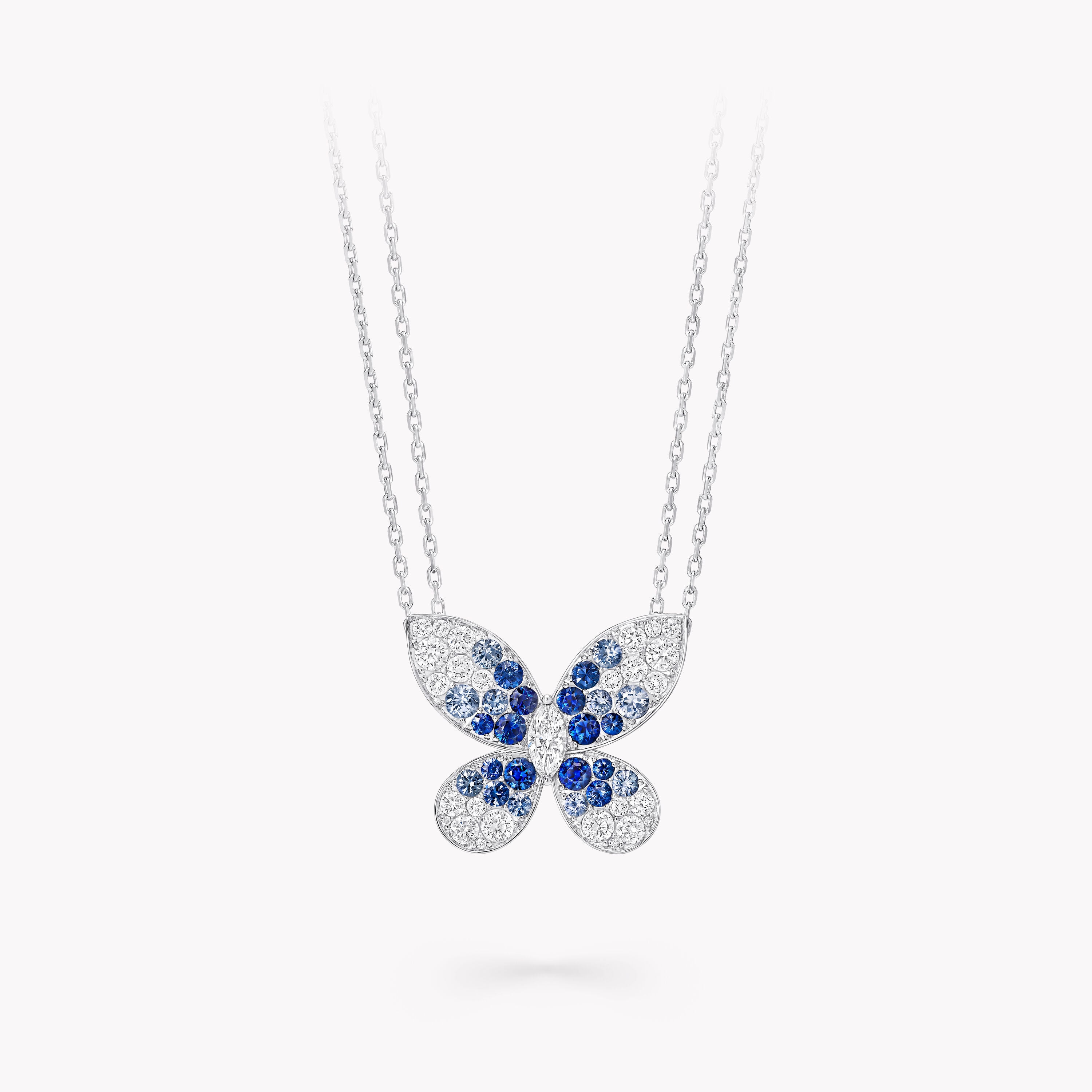 Carave Paris Blue Butterfly Diamond Pendant Necklace