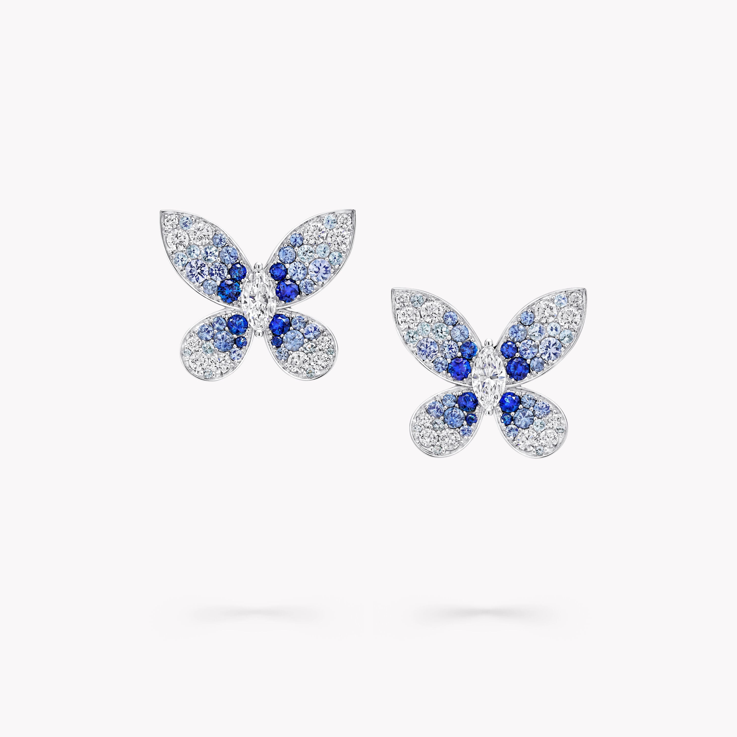Carave Paris Blue Butterfly Diamond Stud Earrings