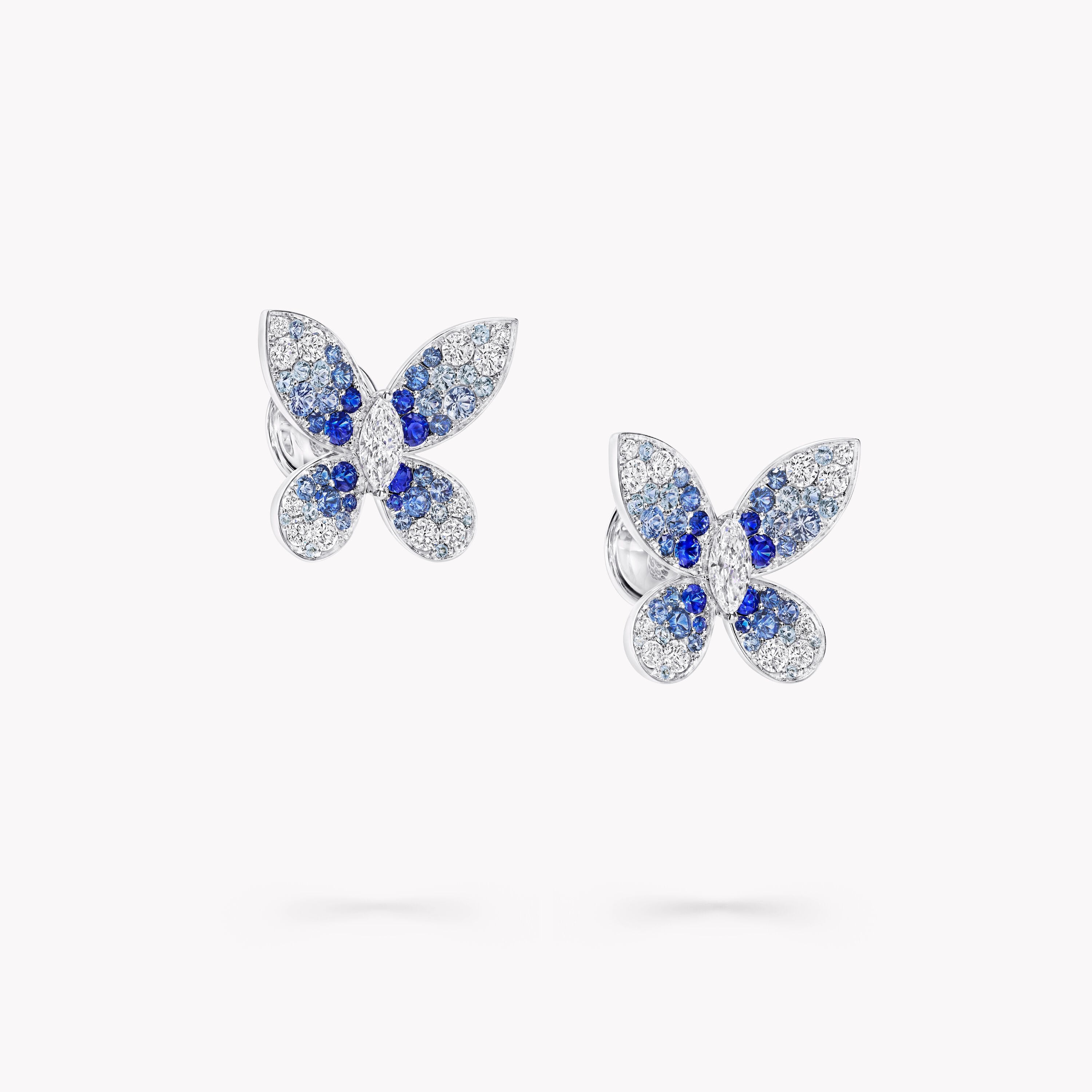 Carave Paris Blue Butterfly Diamond Stud Earrings