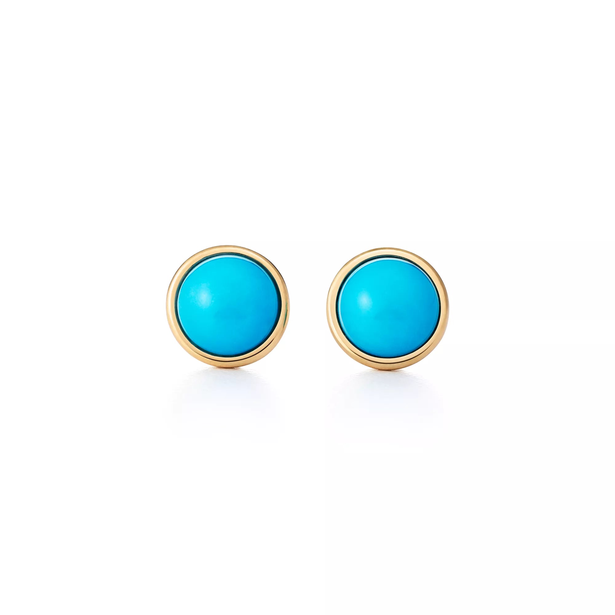 Carave Paris Blue Cabochon Bezel Stud Earrings