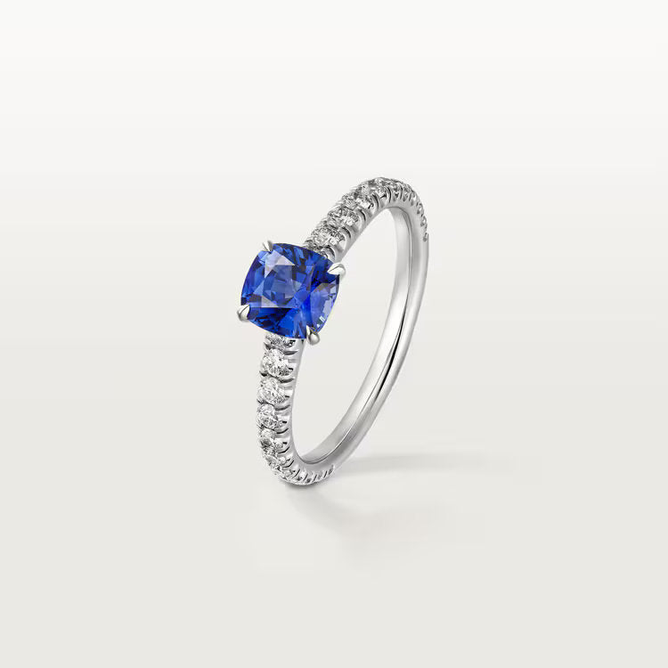 Carave Paris Blue Cushion Solitaire Ring