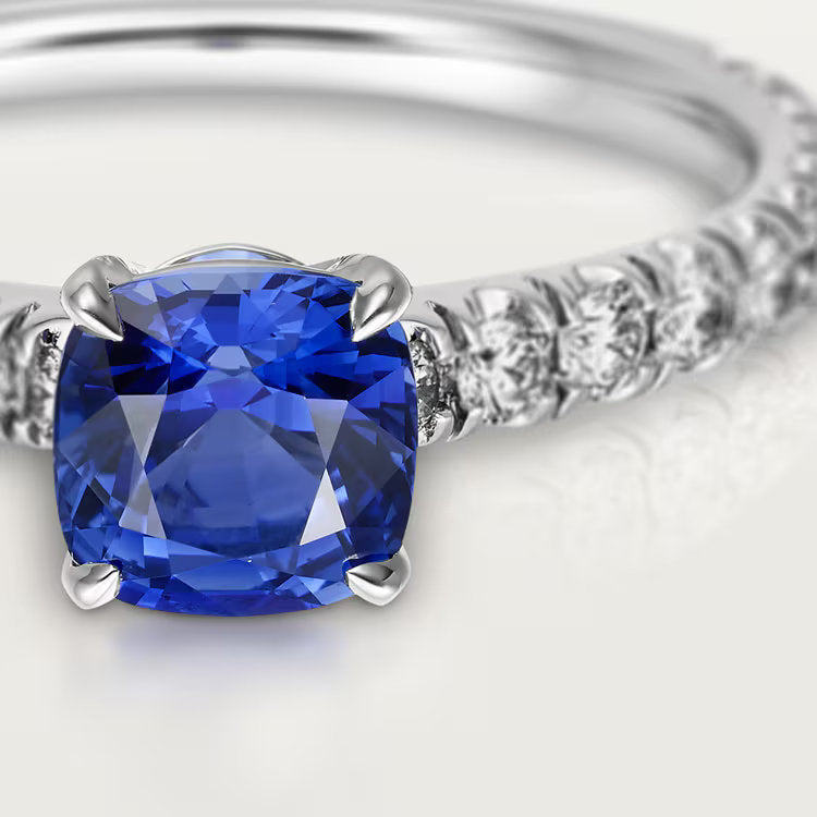 Carave Paris Blue Cushion Solitaire Ring